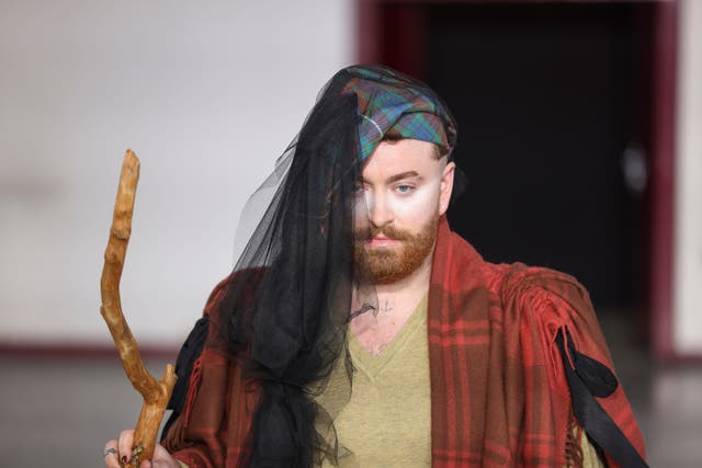 Sam Smith took to the runway for the Vivienne Westwood show at Paris Fashion Week (Vianney Le Caer/AP)