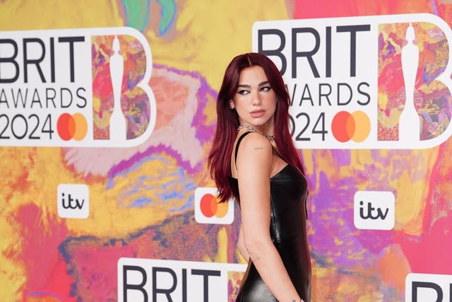 Dua Lipa attending the Brit Awards 2024 at the O2 Arena, London. Picture date: Saturday March 2, 2024.