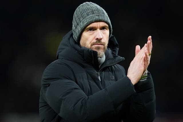 Erik Ten Hag believes his side can go toe-to-toe with Manchester City (Martin Rickett/PA)