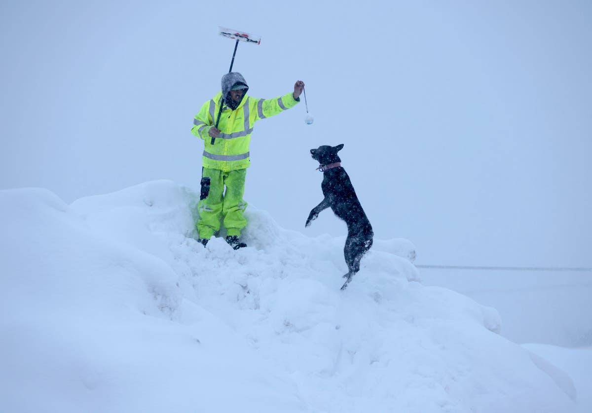 Weakening wind but more snow after massive blizzard in the Sierra