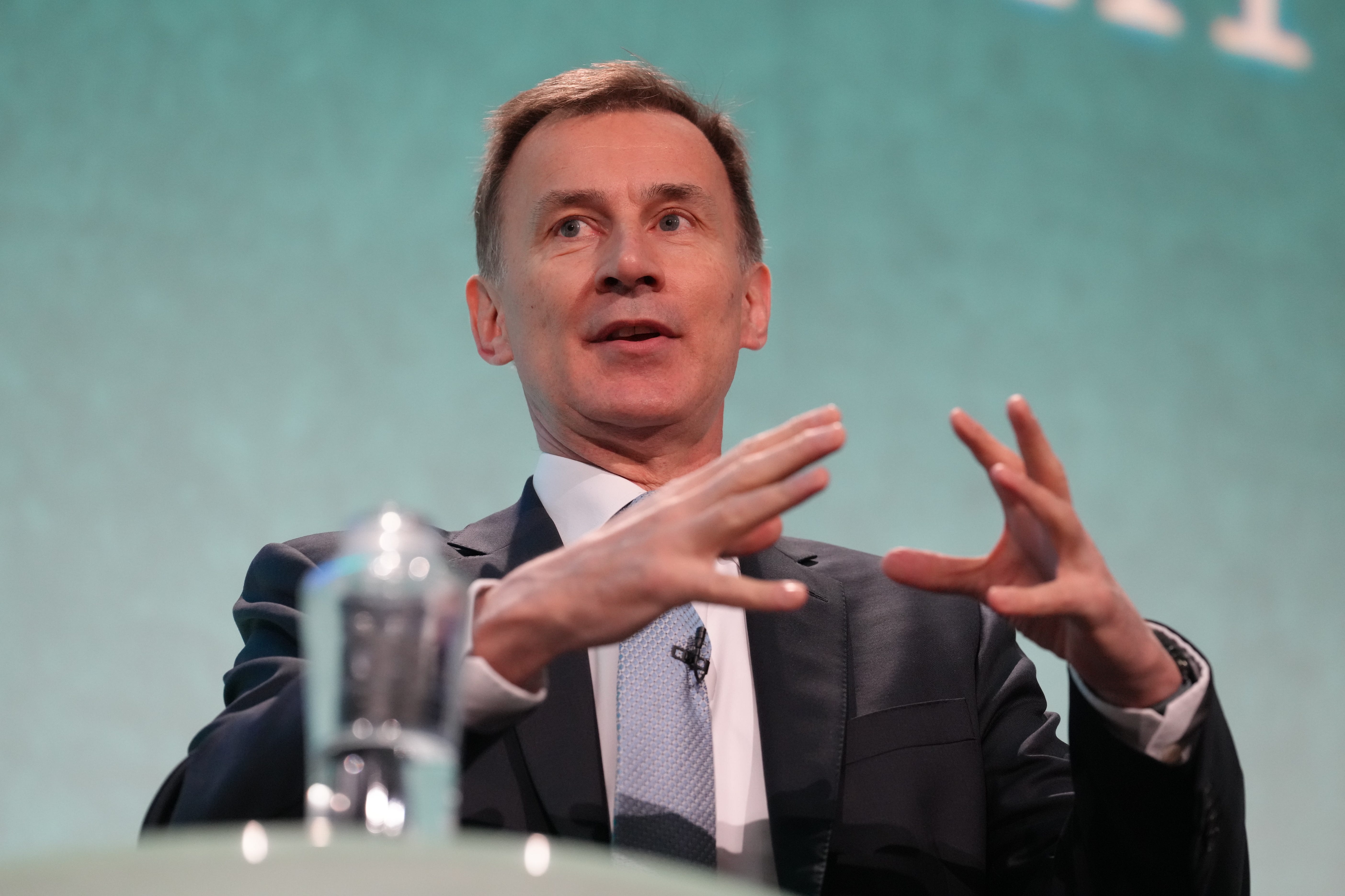 Chancellor of the exchequer Jeremy Hunt speaking at the Resolution Foundation conference at the QEII Centre in central London. Picture date: Monday December 4, 2023.