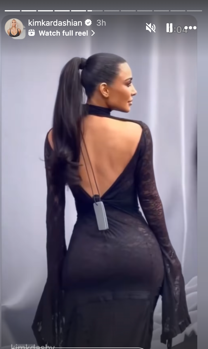 Kim Kardashian flashes Balenciaga tag purposefully attached to the back of her dress