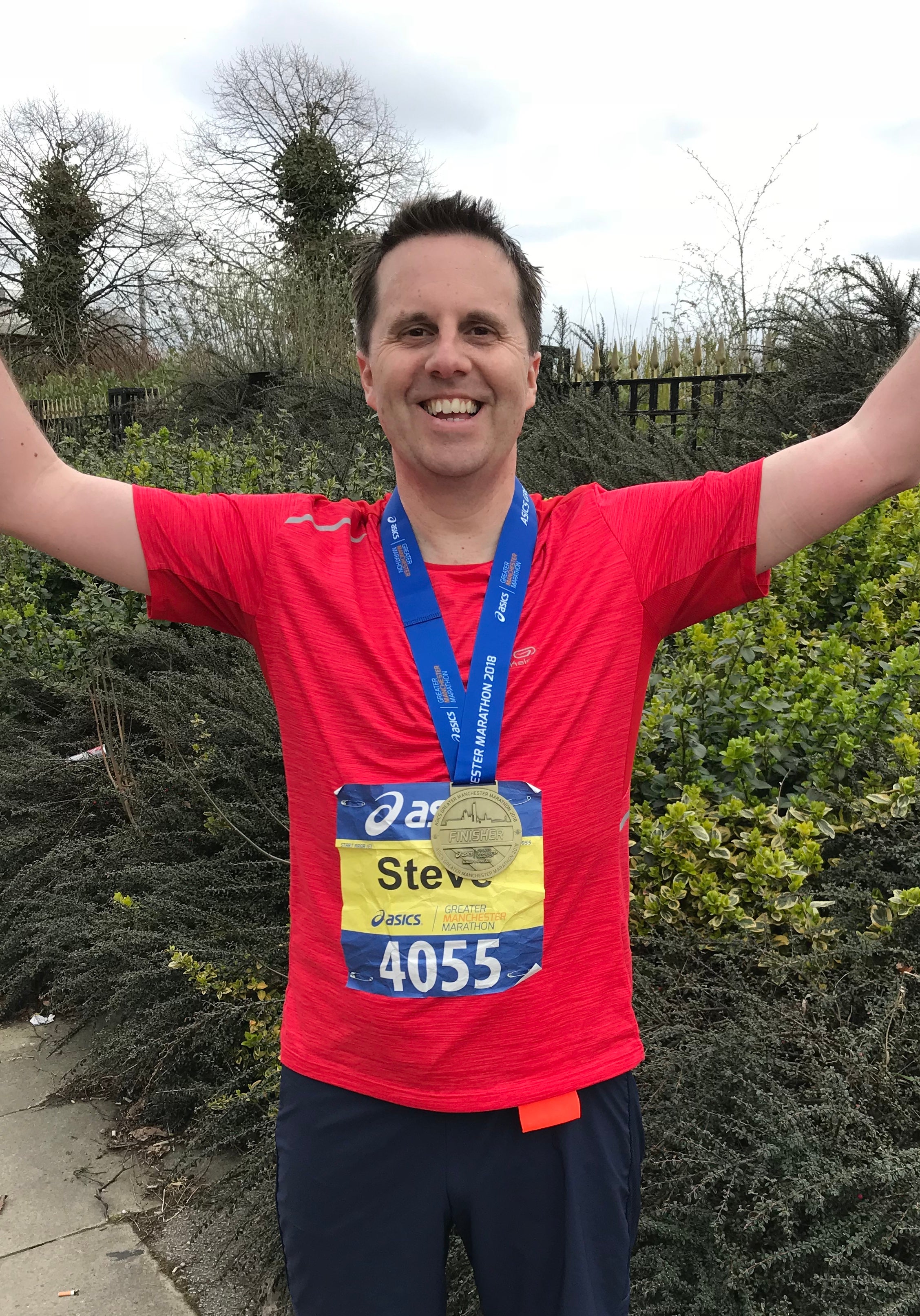 Steve after he finished the Manchester Marathon in 2018 (Collect/PA Real Life)