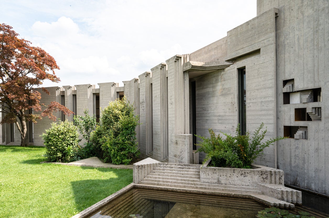 Carlo Scarpa’s modernist tomb was used for exterior shots of the Corrino household