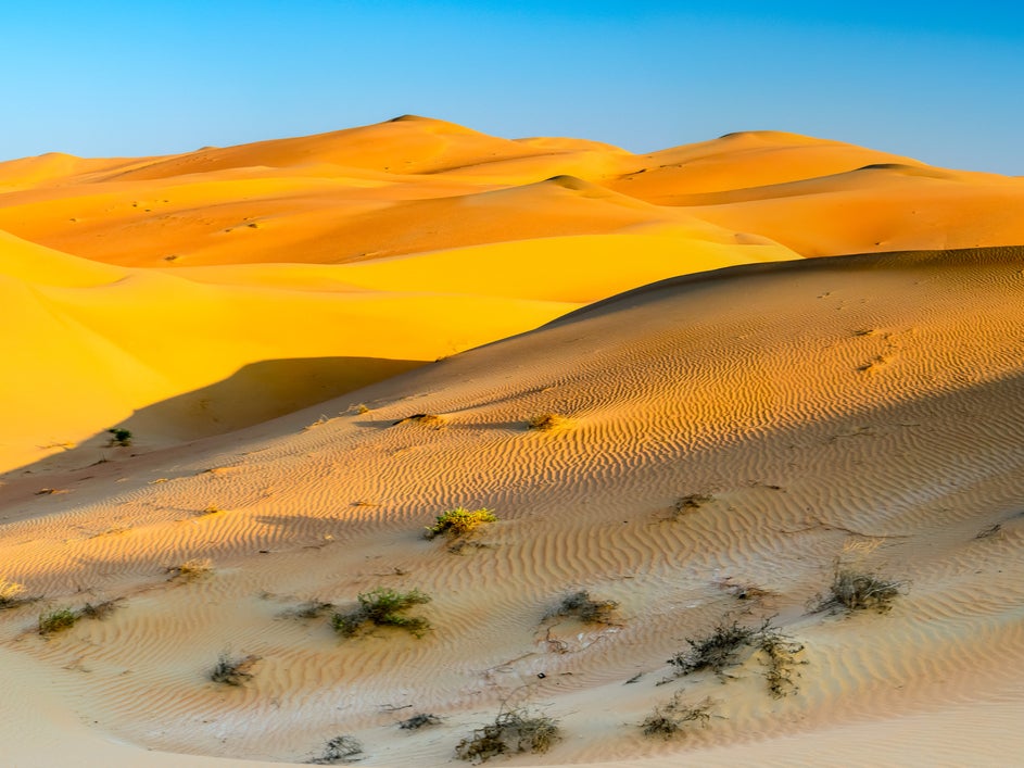 Paul ‘sandwalks’ the dunes of the Arabian desert