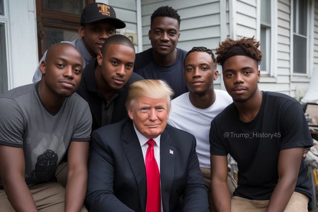 <p>One of the alleged fake images showing Black Americans supporting ex-president Donald Trump </p>