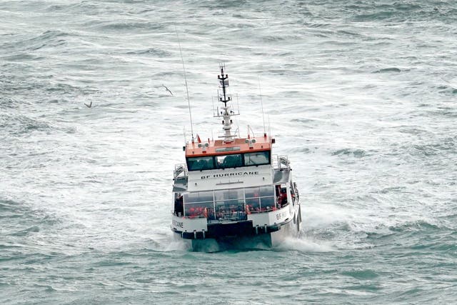 A group of people thought to be migrants are brought in to Dover, Kent, by a Border Force vessel (Gareth Fuller/PA)