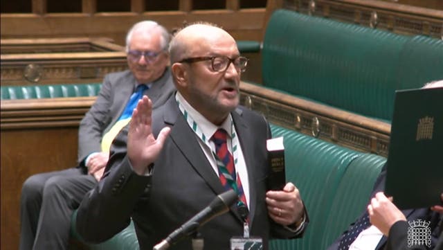 <p>Watch moment George Galloway sworn in as new Rochdale MP in Parliament.</p>