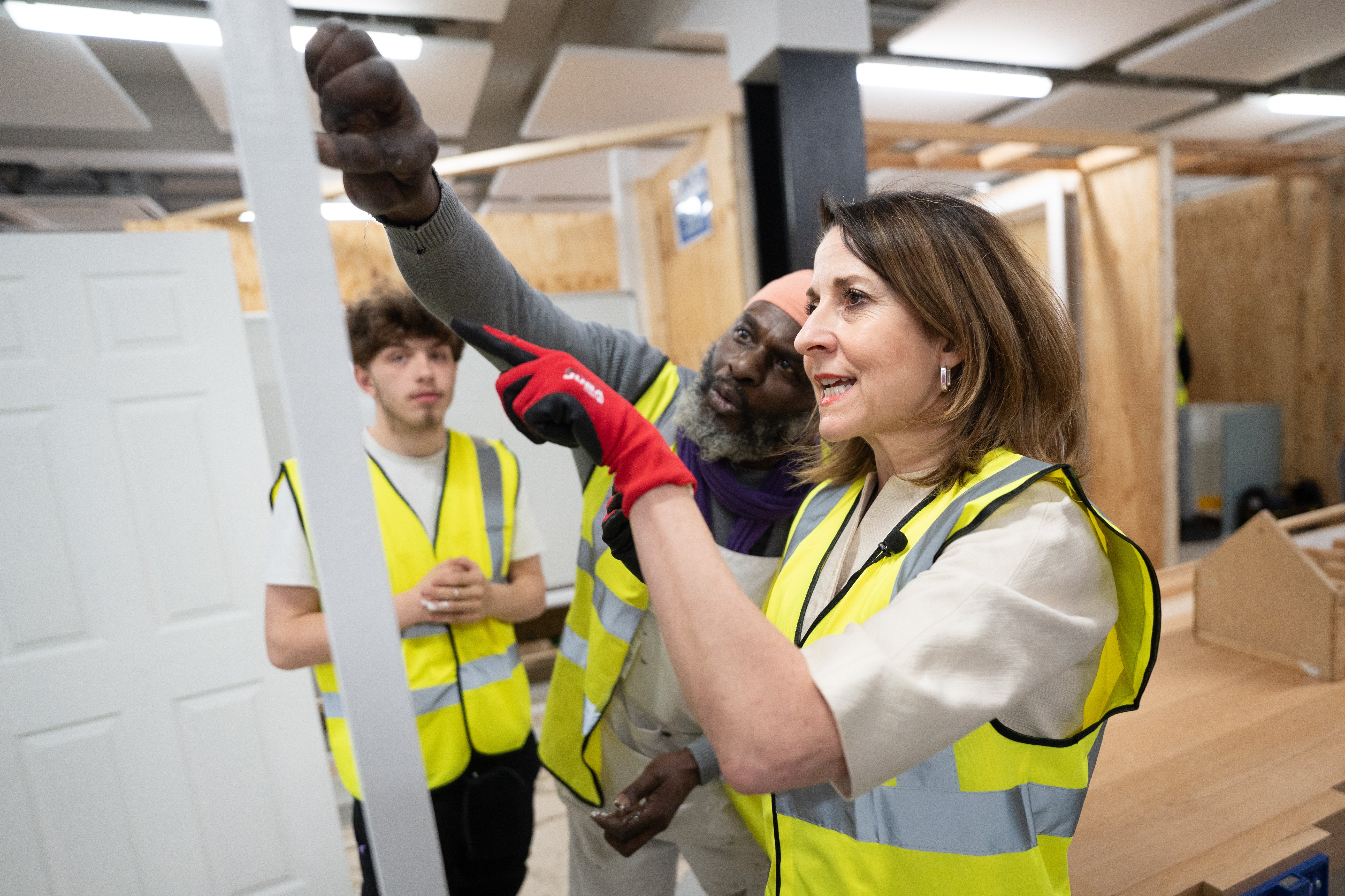 Shadow work and pensions secretary Liz Kendall at the Euston Skills Centre, North London
