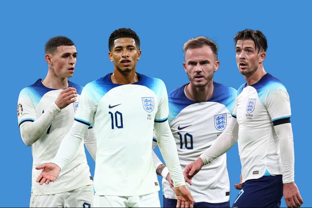 <p>Phil Foden, Jude Bellingham, James Maddison and Jack Grealish are among England’s attacking options </p>