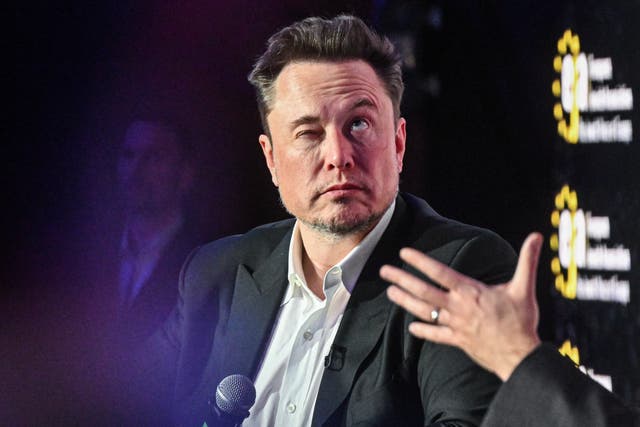 <p>SpaceX, X (formerly known as Twitter), and Tesla CEO Elon Musk speaks during live interview with Ben Shapiro at the symposium on fighting antisemitism on January 22, 2024 in Krakow, Poland</p>