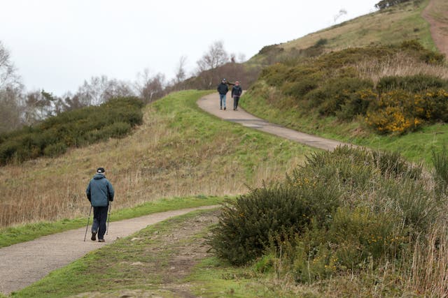 <p>Walkers getting fresh air on the Malvern Hills</p>