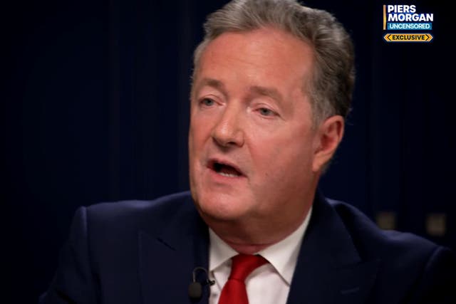 <p>Piers Morgan left his daily TalkTV show to focus on the Uncensored YouTube channel (Piers Morgan Uncensored/TalkTV/PA)</p>