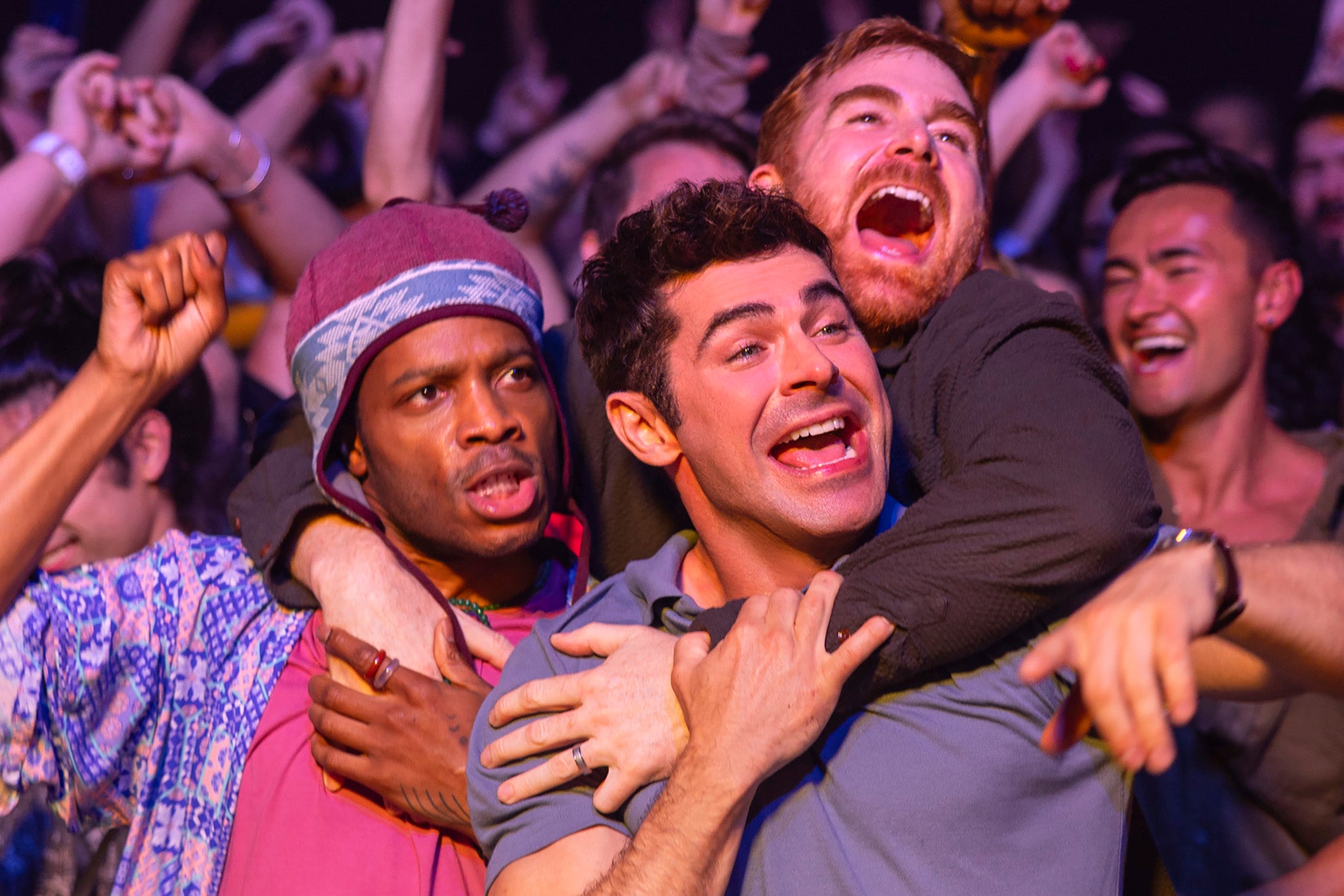 Lads lads lads: Jermaine Fowler, Zac Efron and Andrew Santino in ‘Ricky Stanicky'