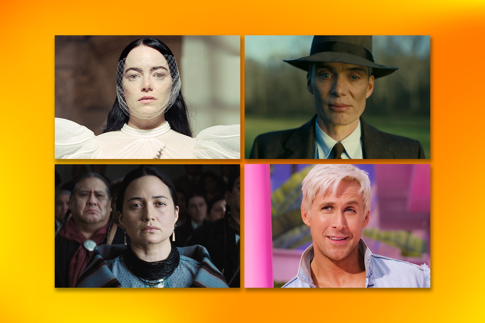 Gold rush: Cillian Murphy, Ryan Gosling, Lily Gladstone and Emma Stone are all competing at this weekend’s Oscars