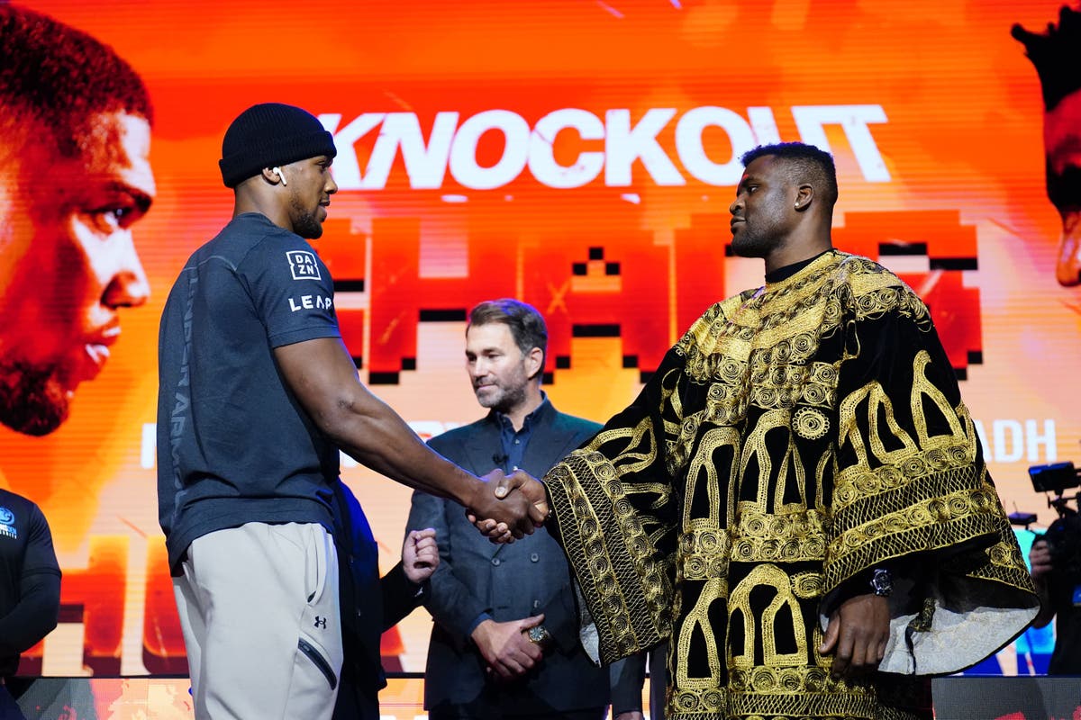 Francis Ngannou believes Anthony Joshua ‘looked a little nervous’ at fight promo