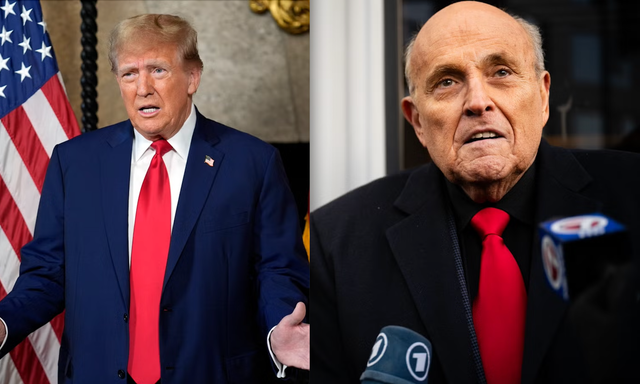 <p>Donald Trump and Rudy Giuliani </p>