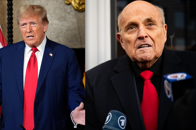 <p>Donald Trump and Rudy Giuliani </p>