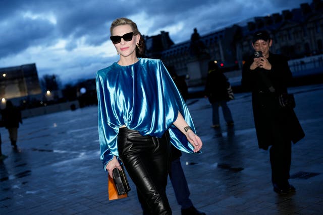 Cate Blanchett was on the front row for the Louis Vuitton show (Scott A Garfitt/AP)
