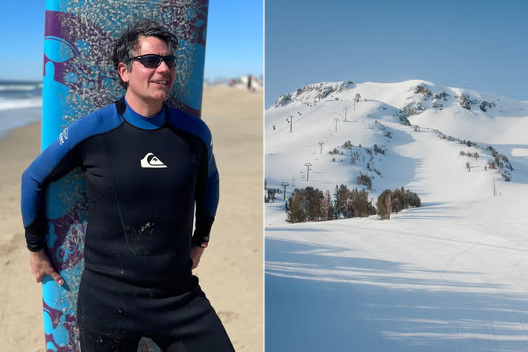 Dominic Bliss hit Huntington Beach and Mammoth Mountain within hours of each other