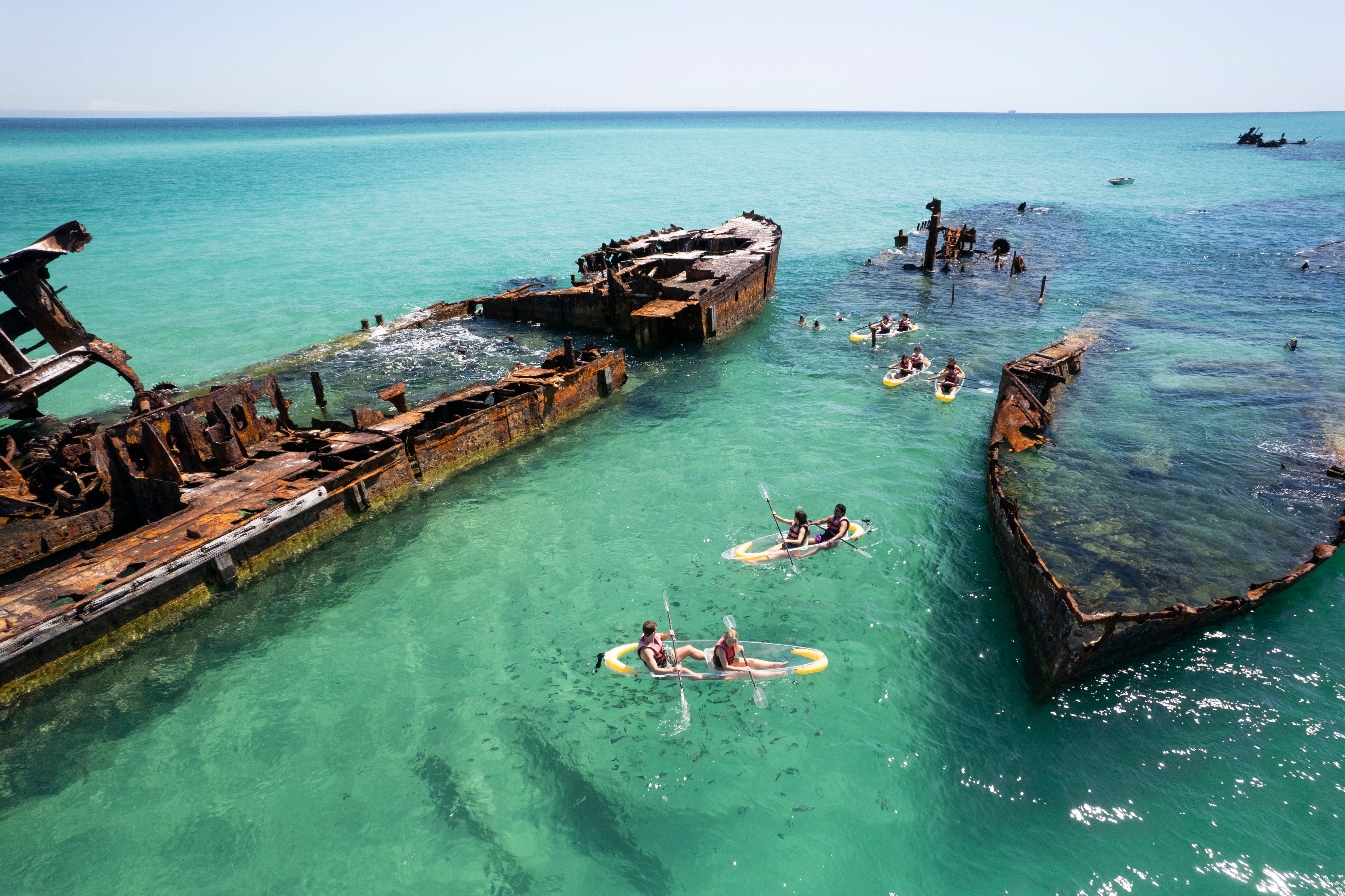 Explore the Tangalooma Shipwrecks on a kayak tour