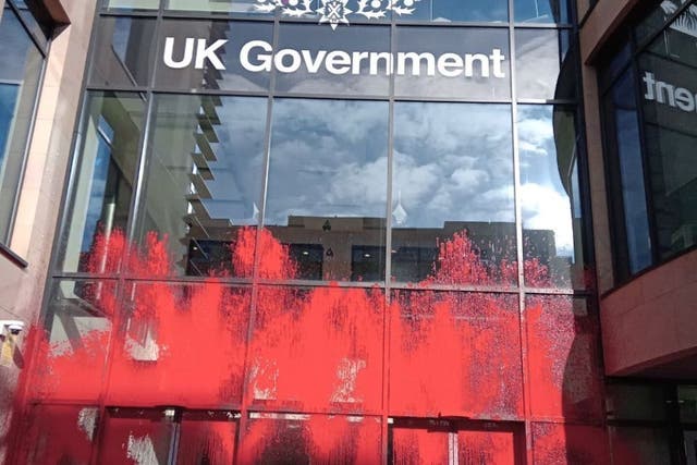 A UK Government building in Edinburgh has been targeted (This Is Rigged/PA)