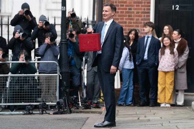 Chancellor of the Exchequer Jeremy Hunt leaves 11 Downing Street for Parliament (Stefan Rousseau/PA)
