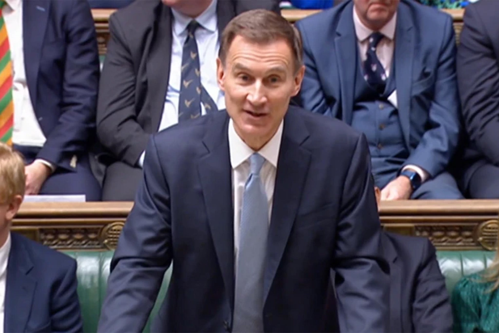 Chancellor of the Exchequer Jeremy Hunt delivering his Budget to the House of Commons in London on Wednesday