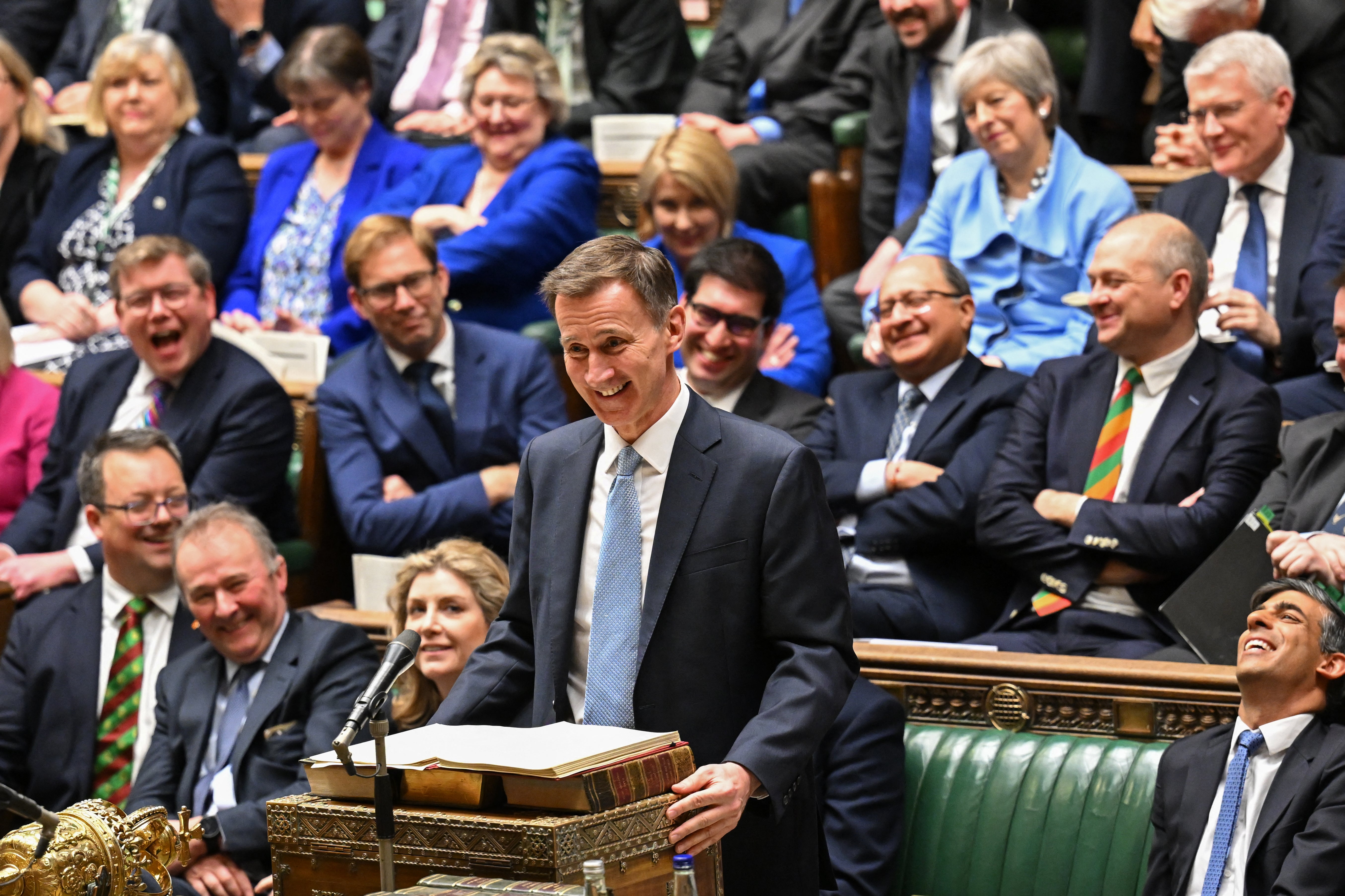 Jeremy Hunt presenting the annual budget statement in the House of Commons