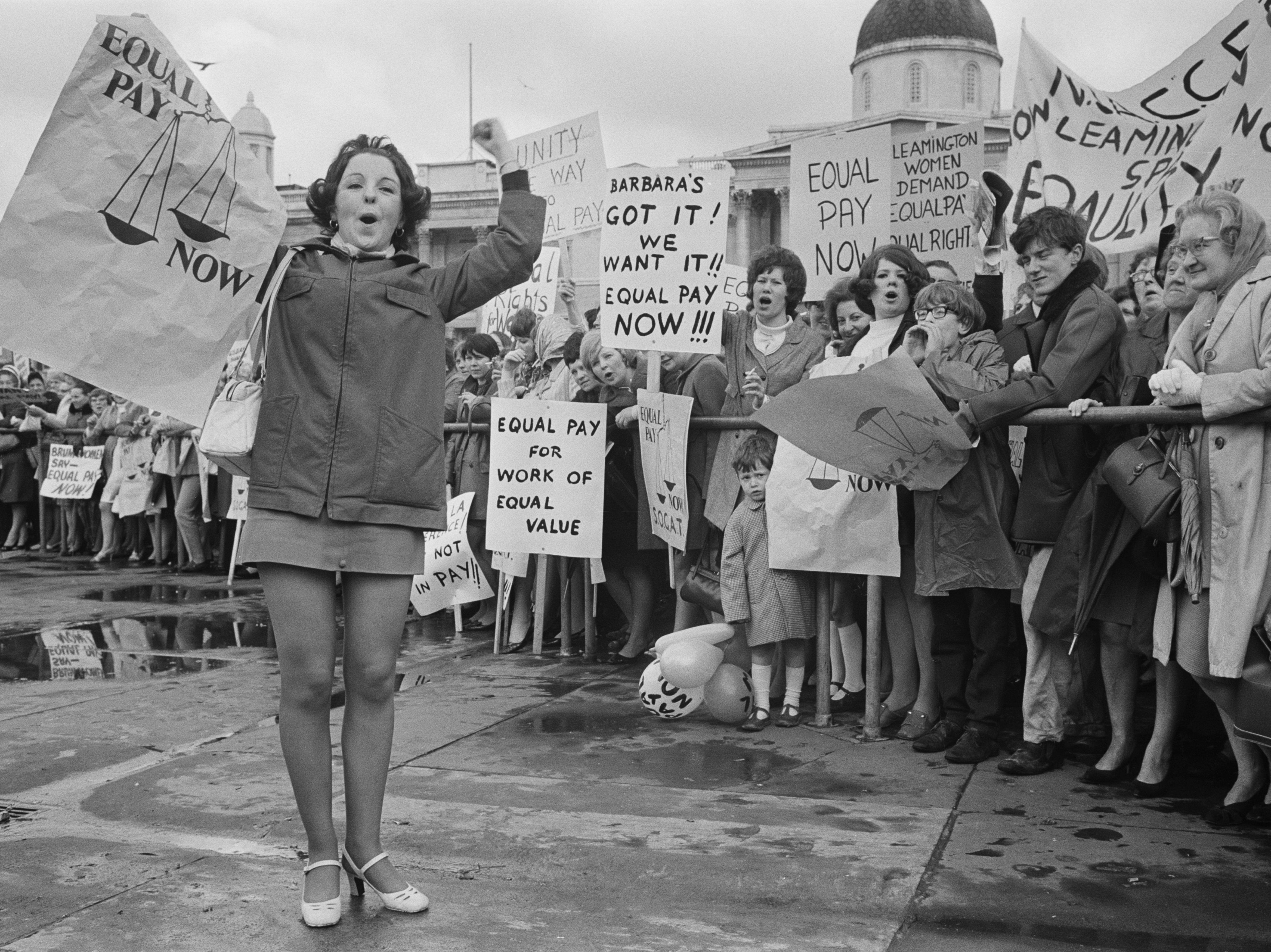 Money matters: women demand equal pay at a rally in London in 1969
