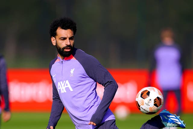 Liverpool’s Mohamed Salah has rejoined the squad for the trip to Prague (Peter Byrne/PA)