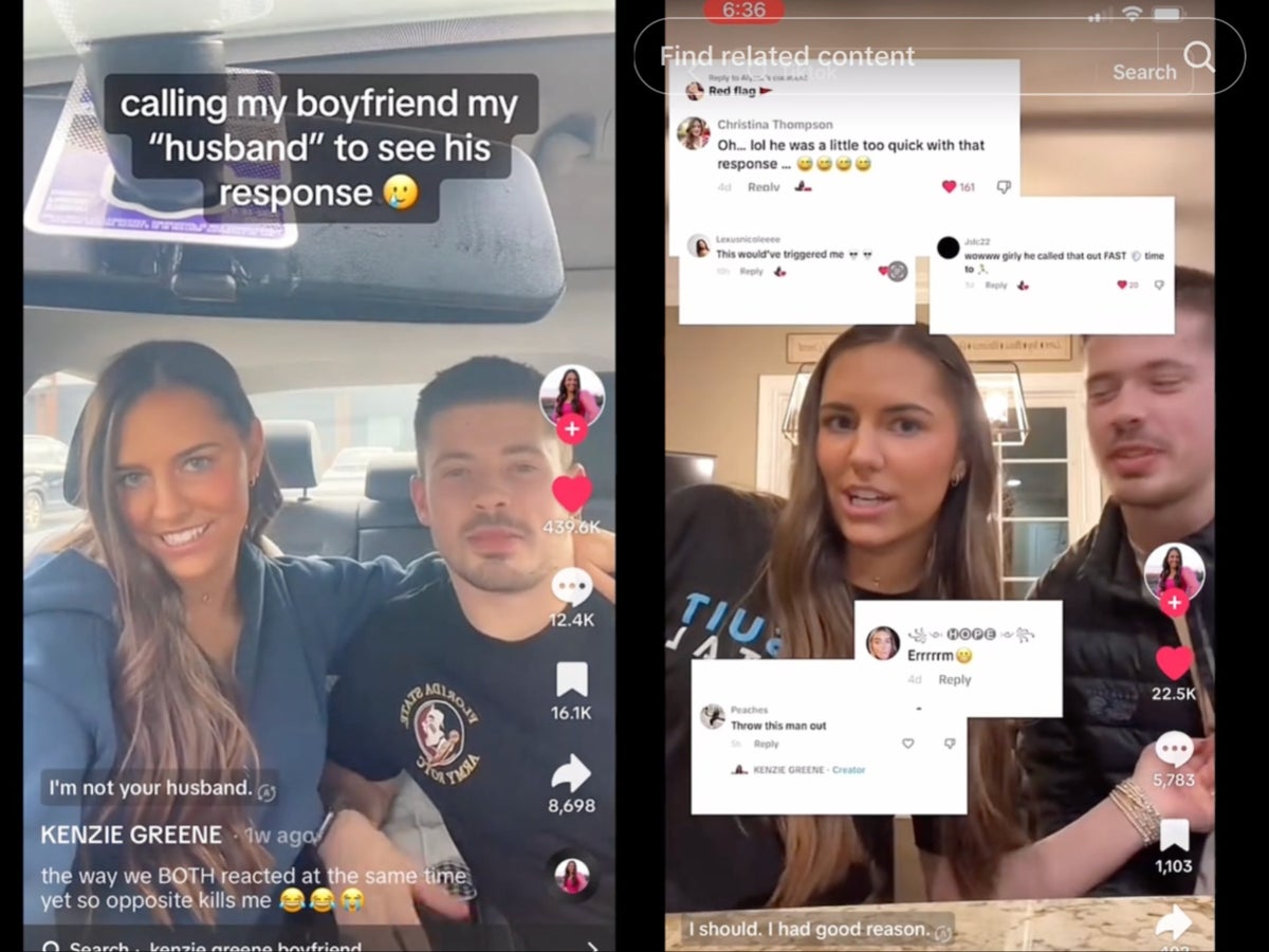 Woman divides internet after filming boyfriend’s reaction to being called her husband