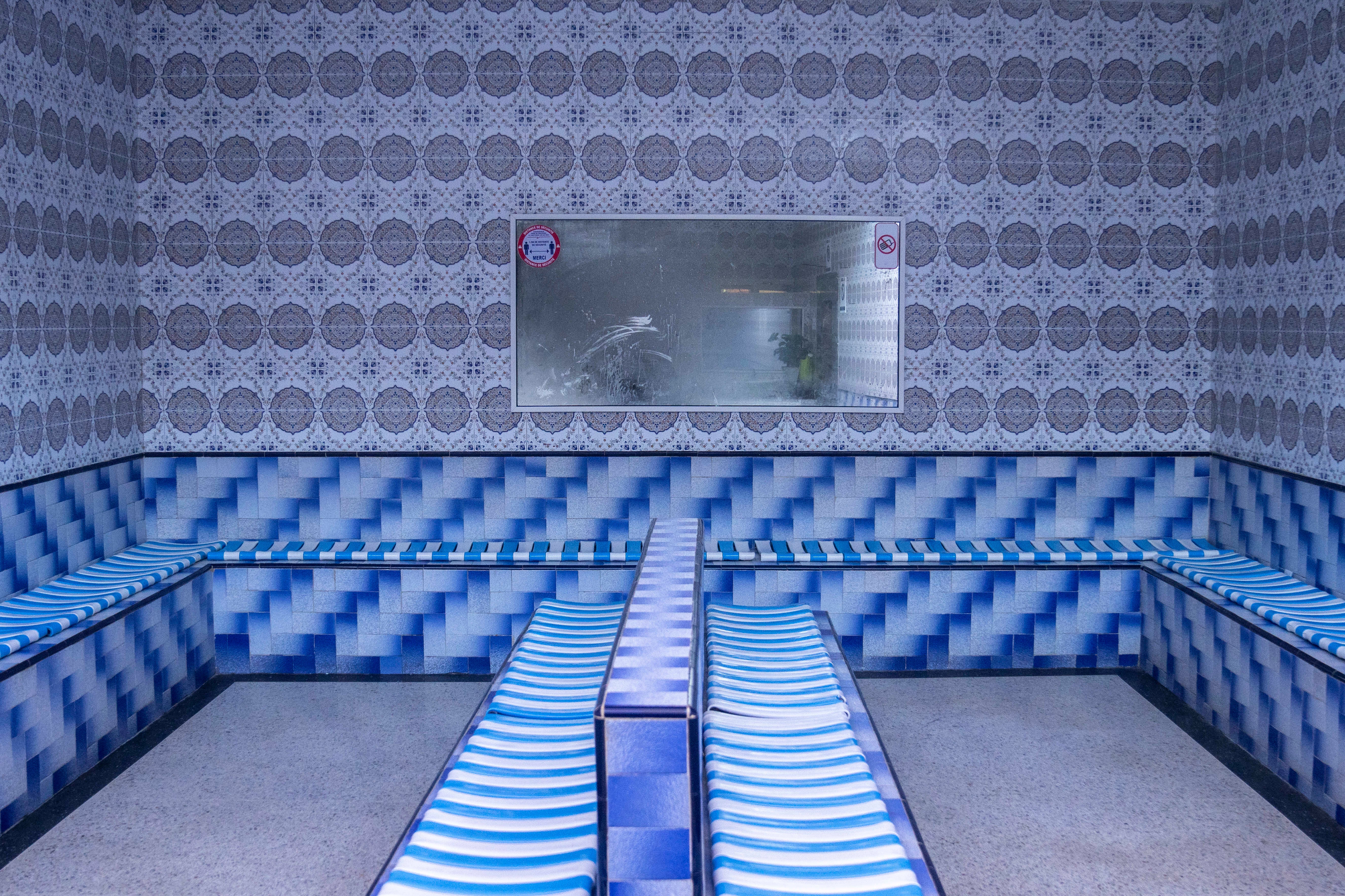 A Moroccan traditional bath, known as hammam, is empty of customers, in Rabat, Morocco,