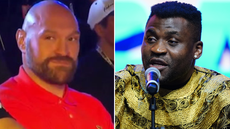 Watch: Francis Ngannou and Tyson Fury in heated exchange ahead of Anthony Joshua bout