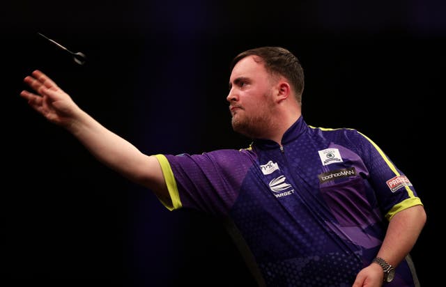 <p>Luke Littler was in action in the Premier League darts week 5 at Exeter</p>
