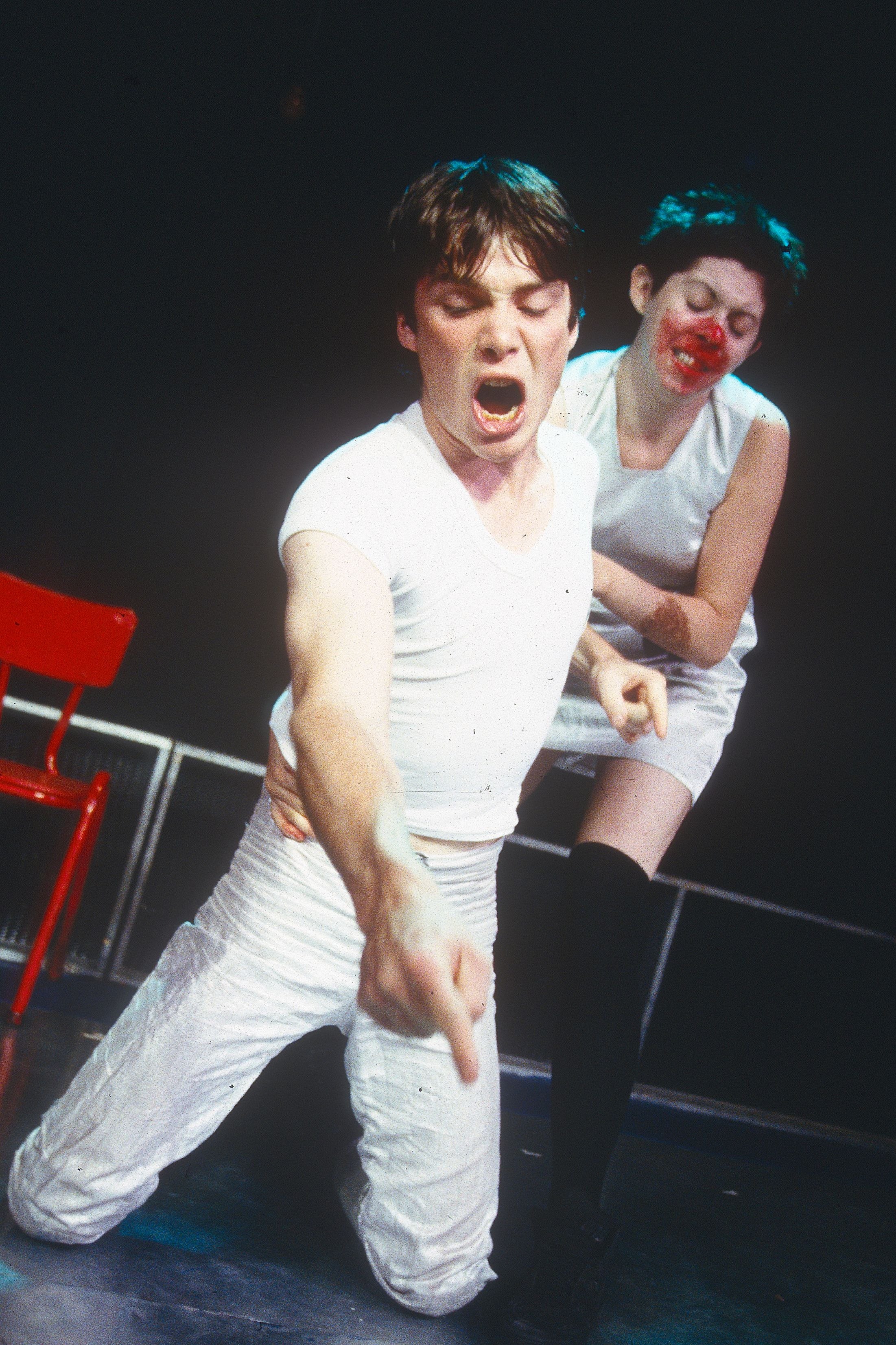 Early acclaim: Murphy alongside Eileen Walsh in a 1997 production of ‘Disco Pigs’