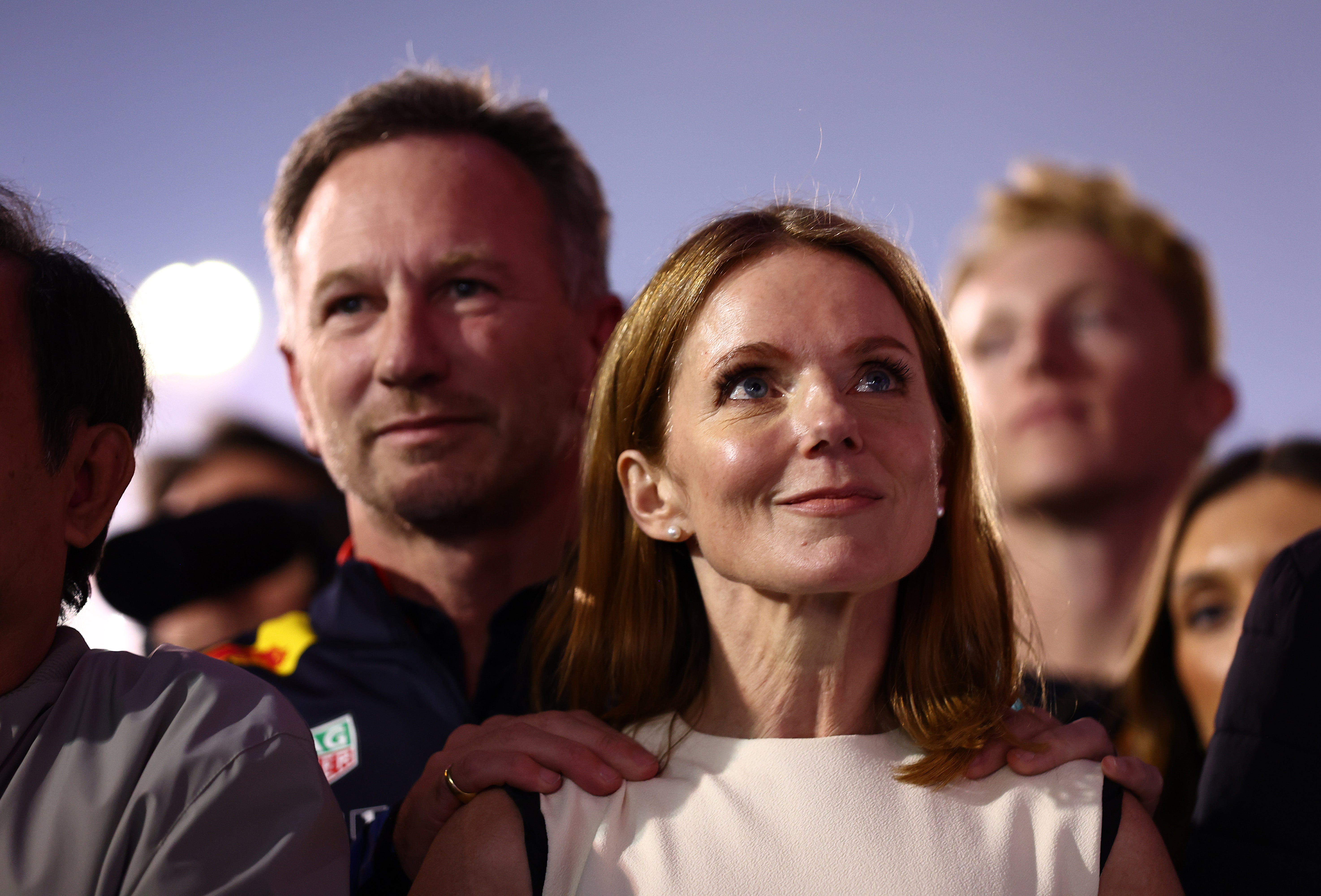 The couple putting on a united front at the Bahrain Grand Prix last Saturday