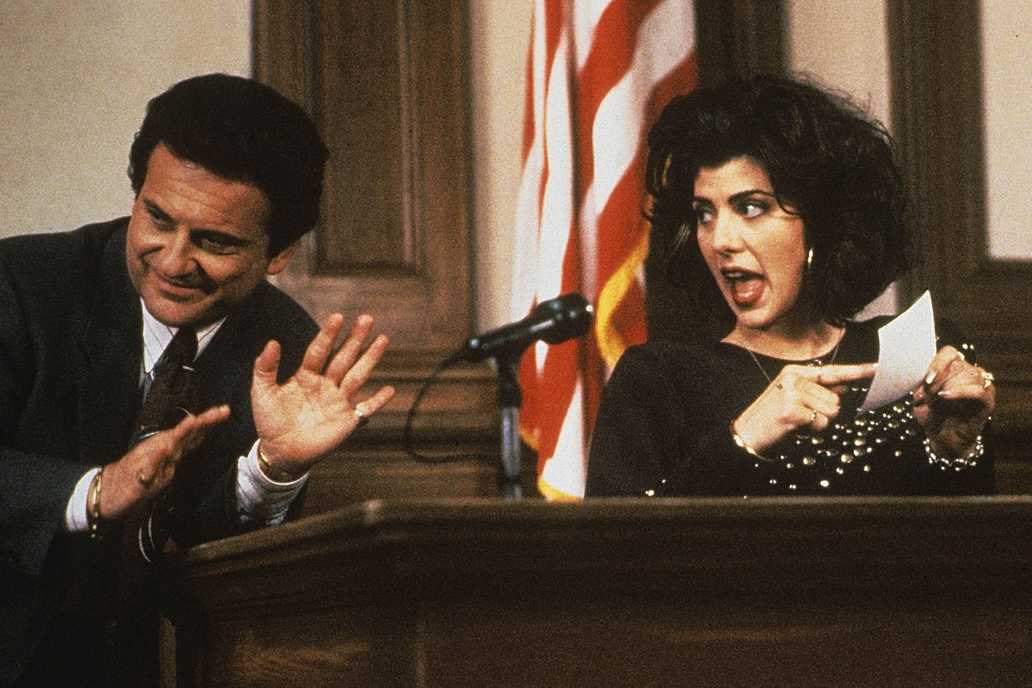 Contentious: Joe Pesci and Tomei in ‘My Cousin Vinny’
