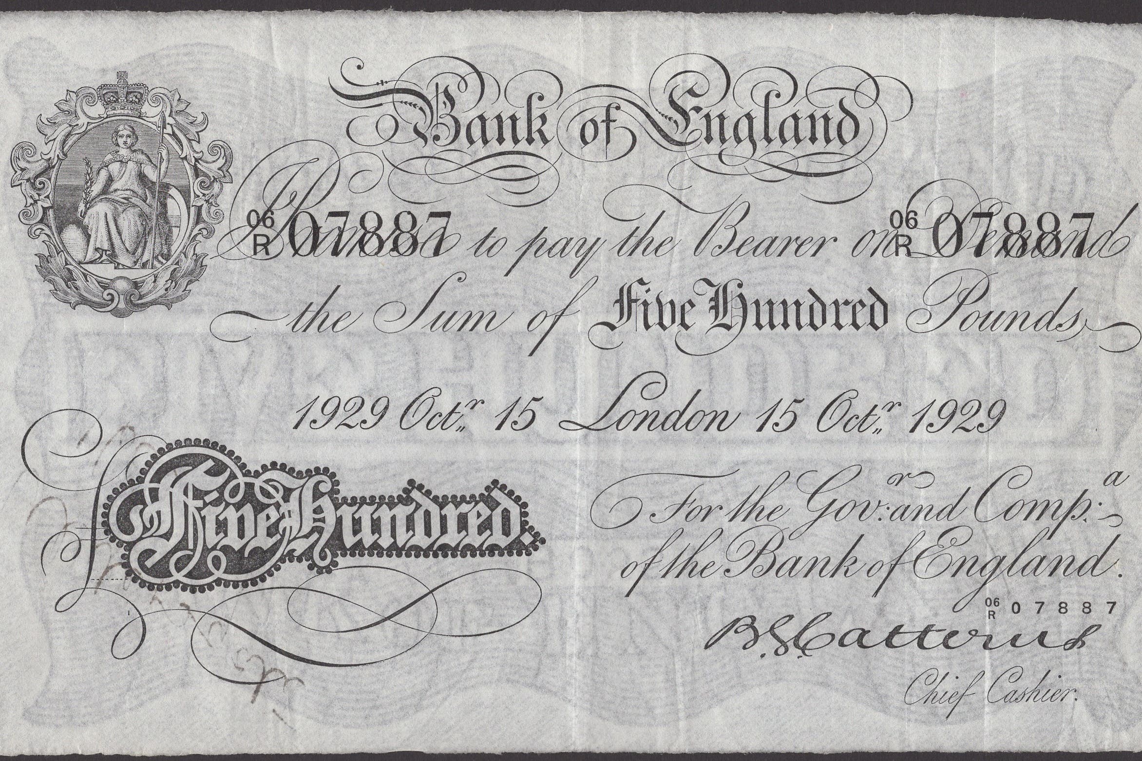 Rare £500 Bank of England note could fetch £24,000 at auction | The ...