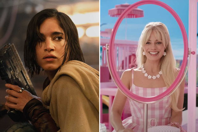 <p>Sofia Boutella in ‘Rebel Moon’ and Margot Robbie in ‘Barbie’</p>