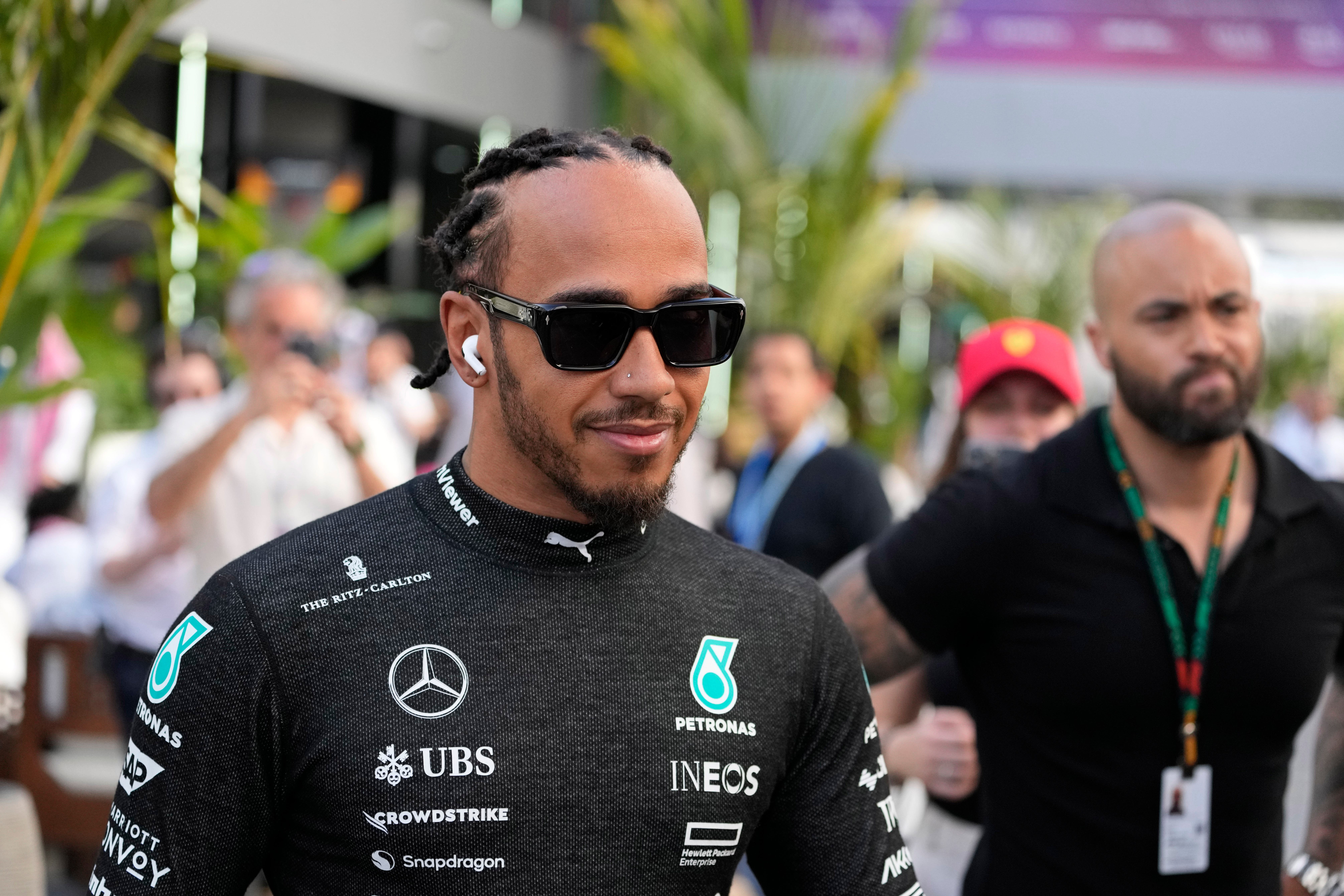 Lewis Hamilton prepares for practice at the Saudi Arabian Grand Prix (Darko Bandic/AP)