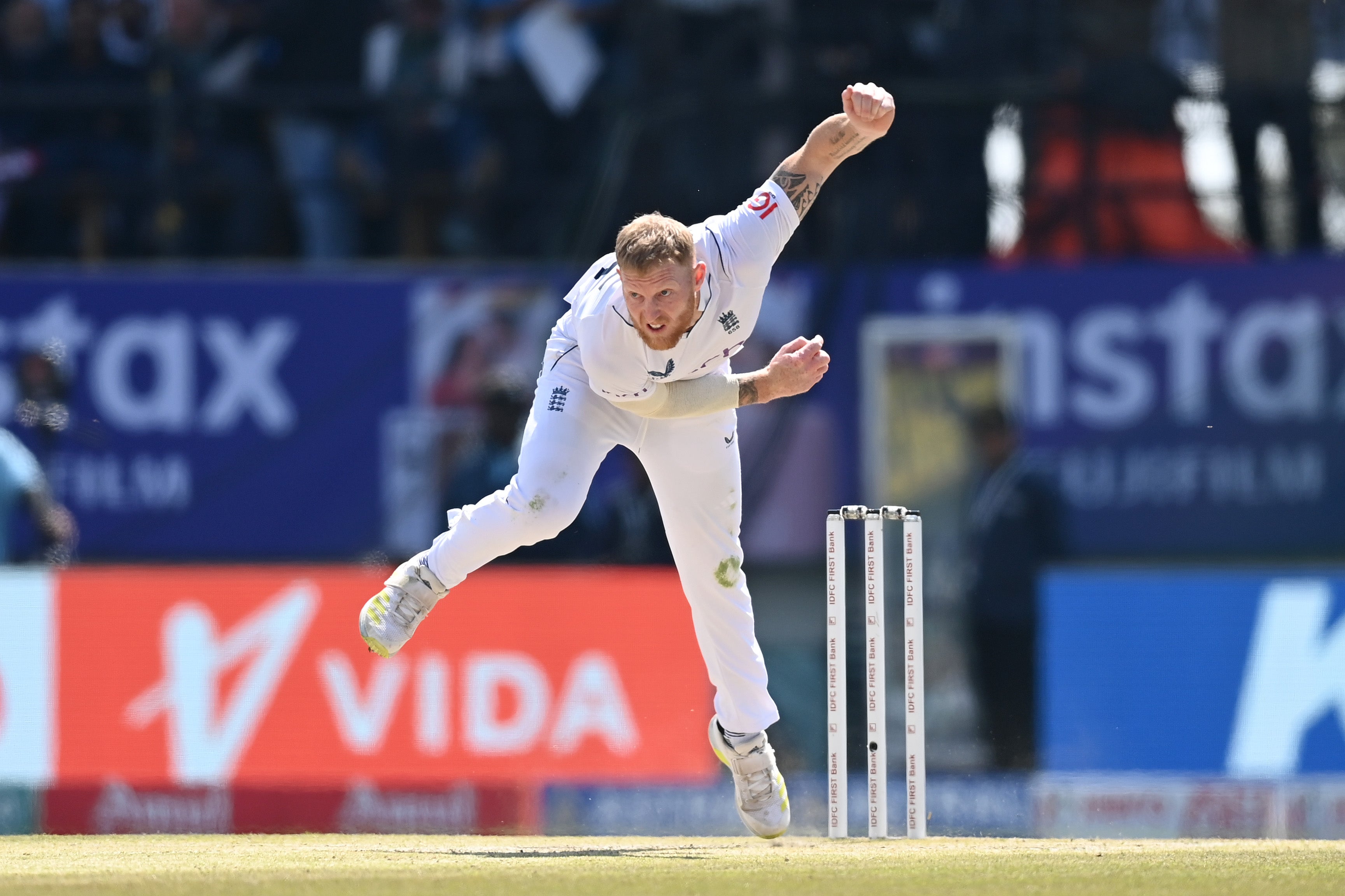 Ben Stokes bowled for the first time following his knee operation in Dharamsala