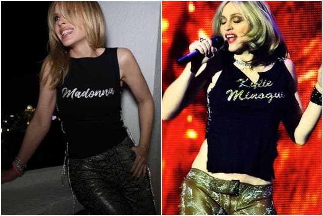 <p>Kylie Minogue and Madonna performed together during the US star’s Celebration tour</p>