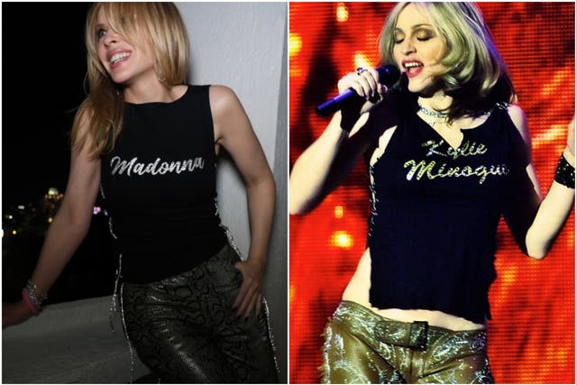 <p>Kylie Minogue and Madonna performed together during the US star’s Celebration tour</p>