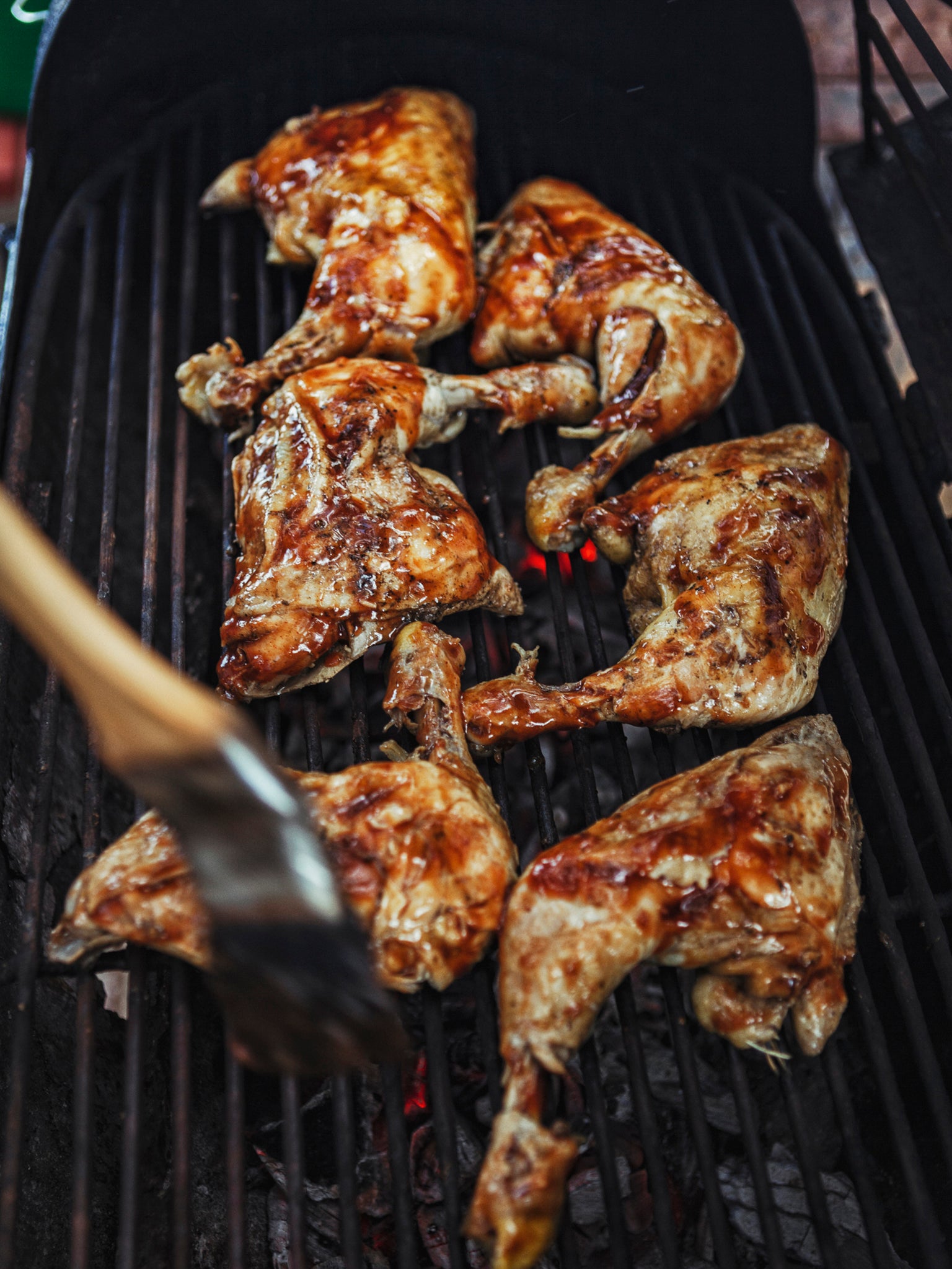 Jerk chicken is traditionally cooked over fire, but similar flavours can be achieved on a grill