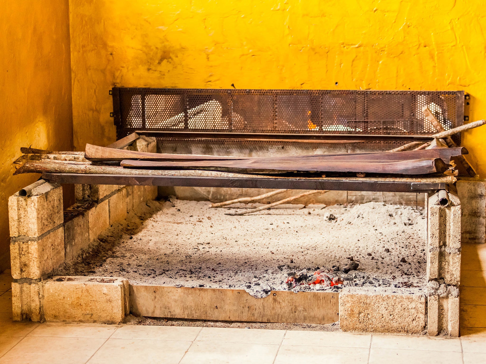 A traditional jerk chicken stand in Jamaica