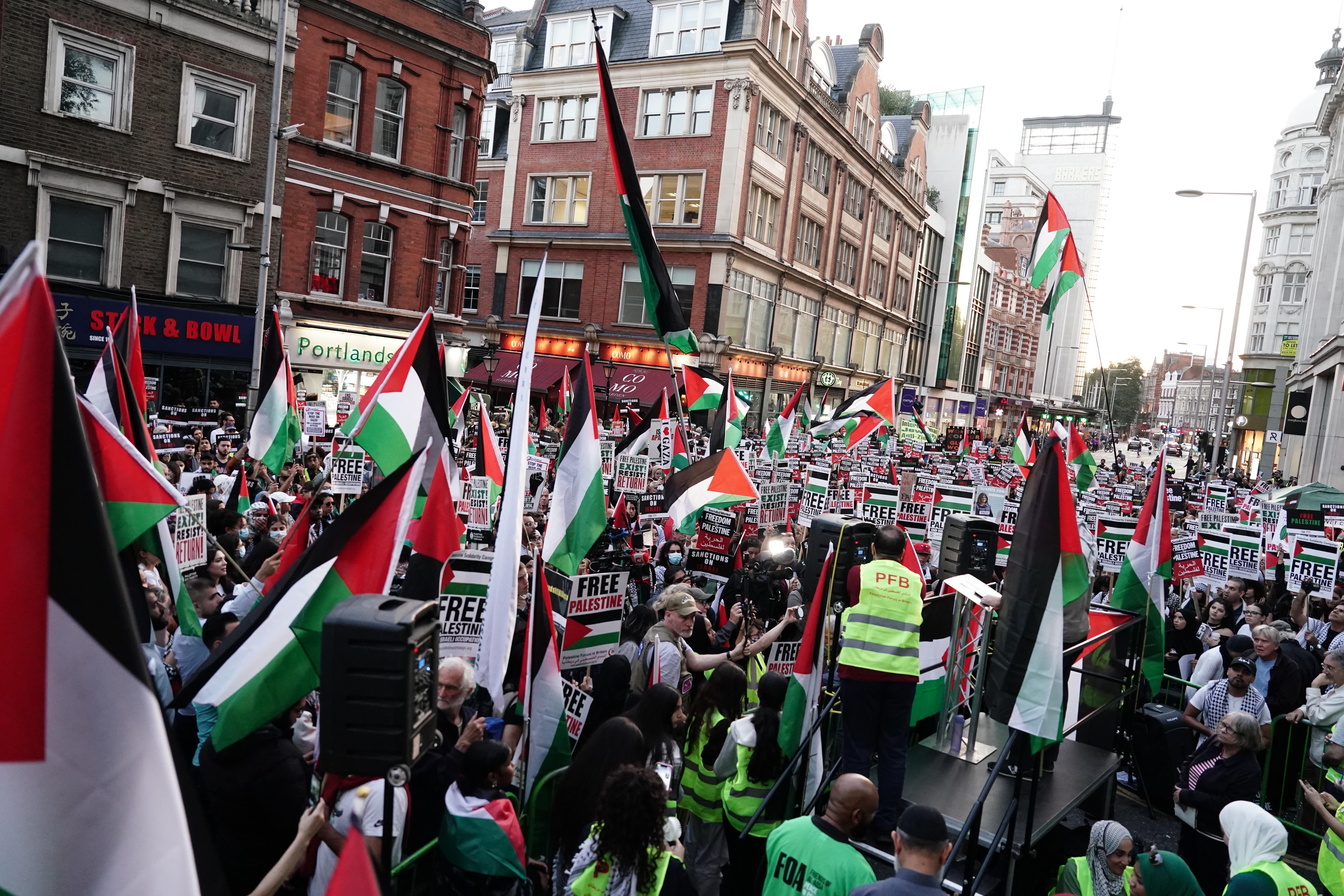 London has seen regular pro-Palestine protests in recent months, which the Government’s counter-extremism tsar claimed had turned the city into a ‘no-go zone for Jews’ (Jordan Pettitt/PA)