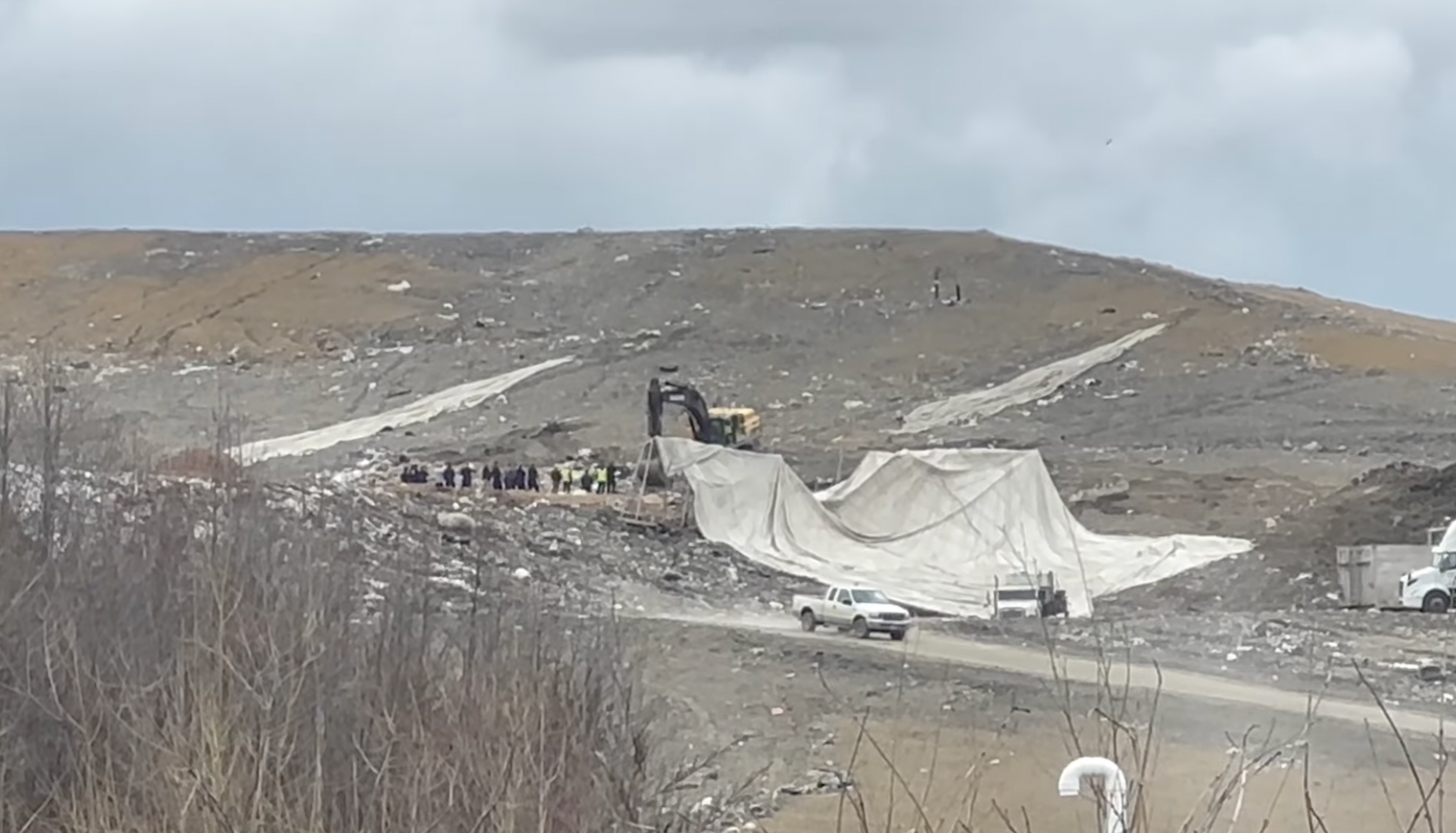 Authorities searched a landfill in White Plains, Kentucky