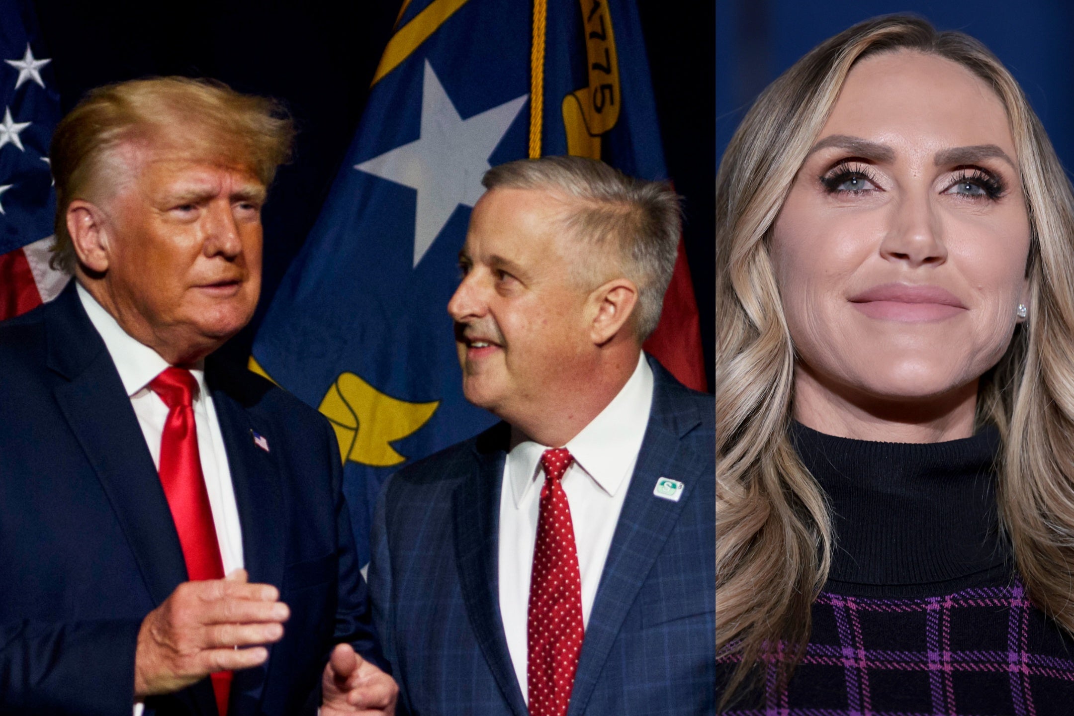 <p>Donald Trump, Michael Whatley, and Lara Trump</p>
