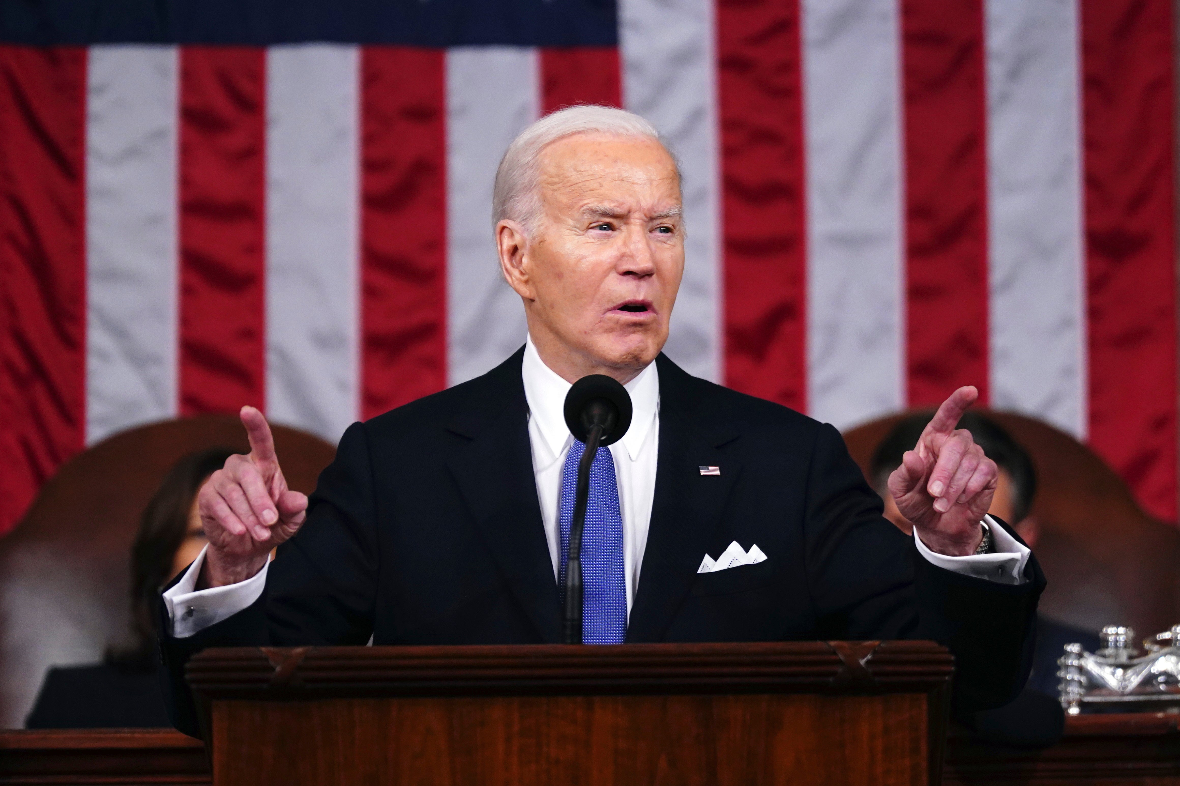 President Joe Biden delivers the State of the Union address to a joint session of Congress at the Capitol, on March 7, 2024